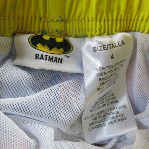 BATMAN *NWT*  Swimming Trunks Bathing Suit/Shorts Size 4 Youth Lined Drawstring - Picture 6 of 8